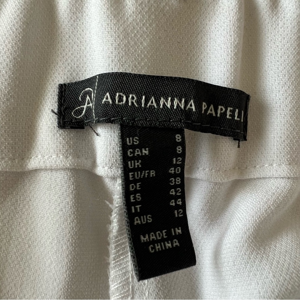 2/$30 Adrianna Papell Classic White Wide Leg Cropped Sailor Trouser Pants - Picture 10 of 16